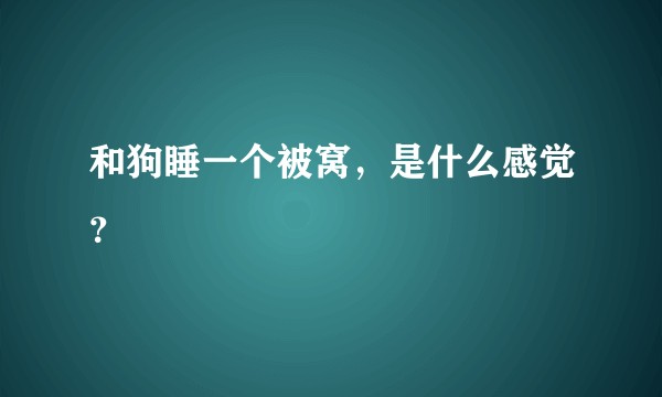 和狗睡一个被窝，是什么感觉？