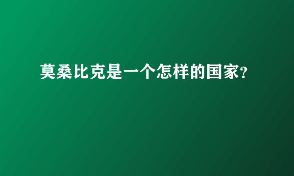 莫桑比克是一个怎样的国家？