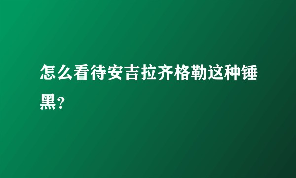 怎么看待安吉拉齐格勒这种锤黑？