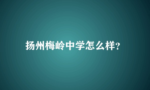 扬州梅岭中学怎么样？