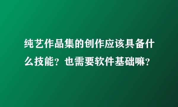 纯艺作品集的创作应该具备什么技能?也需要软件基础嘛?