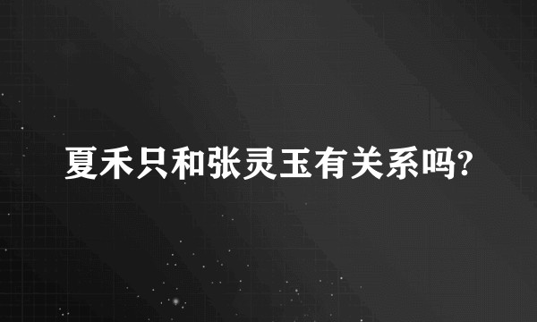 夏禾只和张灵玉有关系吗?
