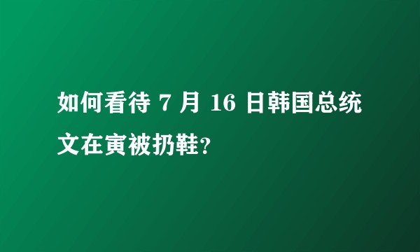 如何看待 7 月 16 日韩国总统文在寅被扔鞋？