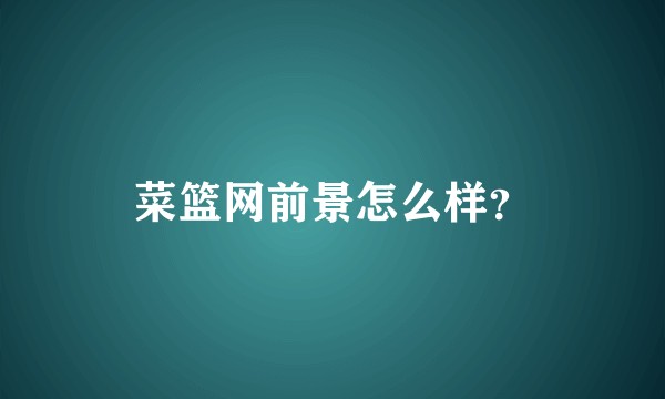 菜篮网前景怎么样？
