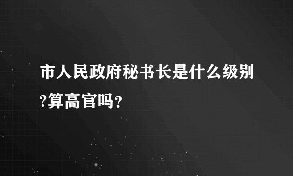 市人民政府秘书长是什么级别?算高官吗？