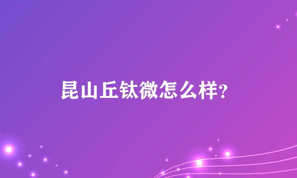 昆山丘钛微怎么样？