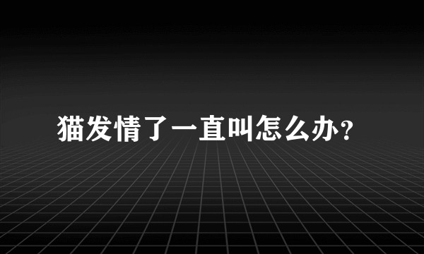 猫发情了一直叫怎么办?