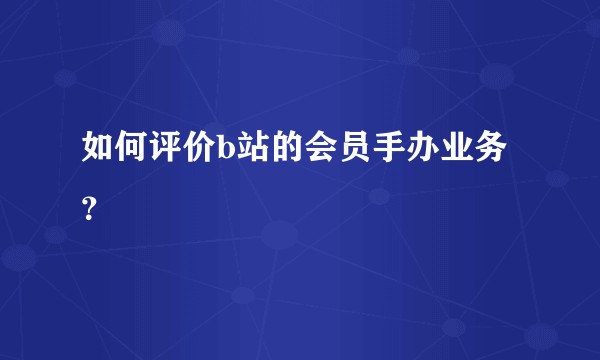 如何评价b站的会员手办业务？
