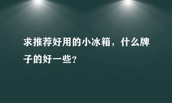 求推荐好用的小冰箱，什么牌子的好一些？