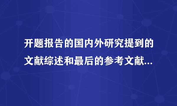 开题报告的国内外研究提到的文献综述和最后的参考文献可以没关系吗?