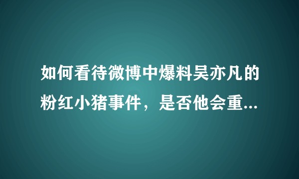 如何看待微博中爆料吴亦凡的粉红小猪事件，是否他会重刑，以前的事件是否会被翻出?
