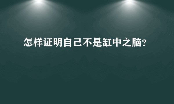怎样证明自己不是缸中之脑？