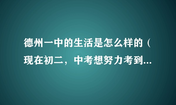 德州一中的生活是怎么样的（现在初二，中考想努力考到一中，希望有个动力）?