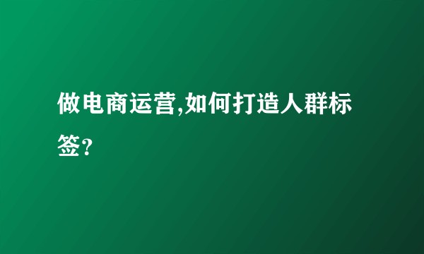 做电商运营,如何打造人群标签？