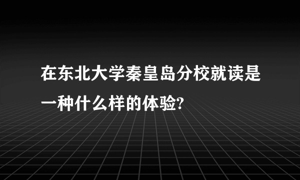 在东北大学秦皇岛分校就读是一种什么样的体验?