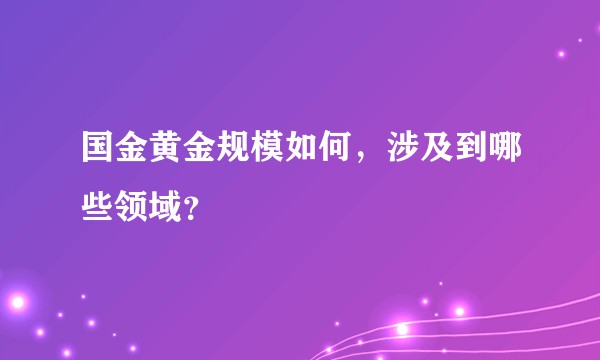 国金黄金规模如何，涉及到哪些领域？