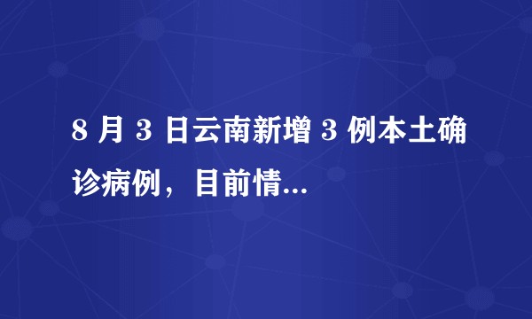 8 月 3 日云南新增 3 例本土确诊病例，目前情况如何？