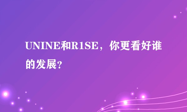 UNINE和R1SE，你更看好谁的发展？