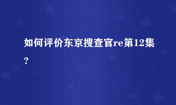 如何评价东京搜查官re第12集？