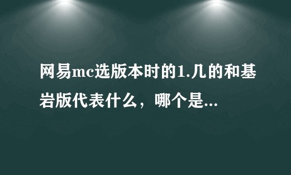 网易mc选版本时的1.几的和基岩版代表什么,哪个是最新的?