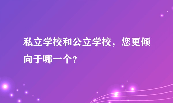 私立学校和公立学校，您更倾向于哪一个？