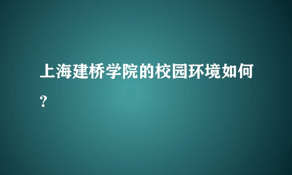 上海建桥学院的校园环境如何？