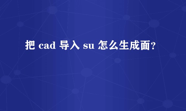 把 cad 导入 su 怎么生成面？