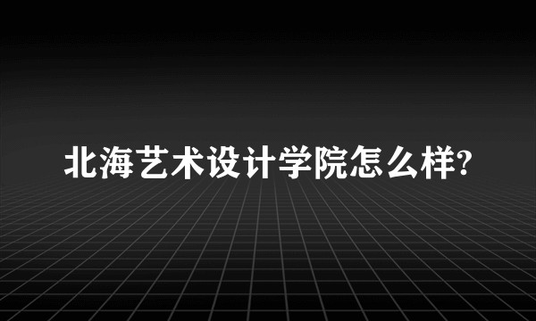 北海艺术设计学院怎么样?