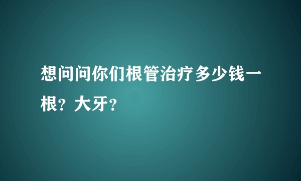 想问问你们根管治疗多少钱一根？大牙？