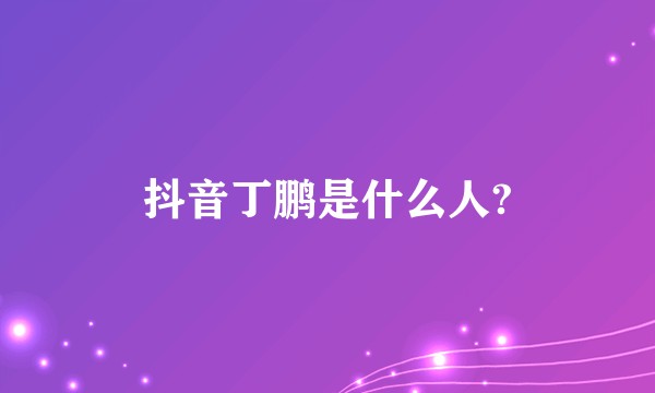 抖音丁鹏是什么人?