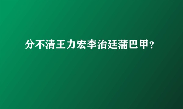 分不清王力宏李治廷蒲巴甲？