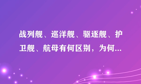 战列舰、巡洋舰、驱逐舰、护卫舰、航母有何区别，为何战列舰、巡洋舰消失了，航母成了主流？