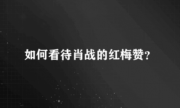 如何看待肖战的红梅赞？