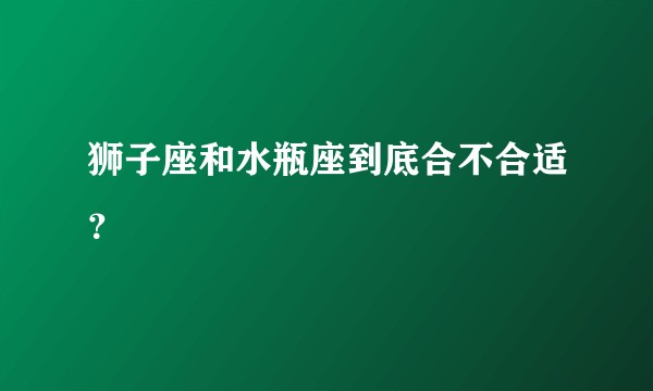 狮子座和水瓶座到底合不合适？