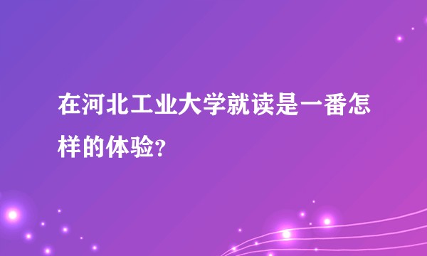 在河北工业大学就读是一番怎样的体验？