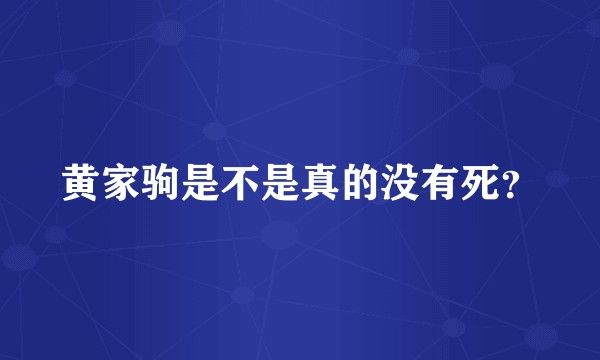 黄家驹是不是真的没有死？