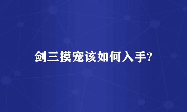 剑三摸宠该如何入手?