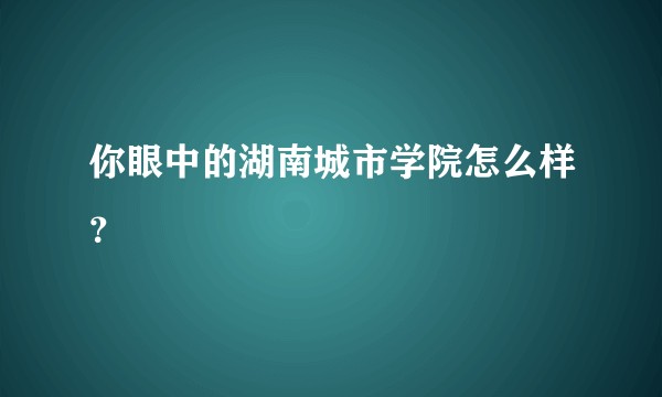 你眼中的湖南城市学院怎么样？