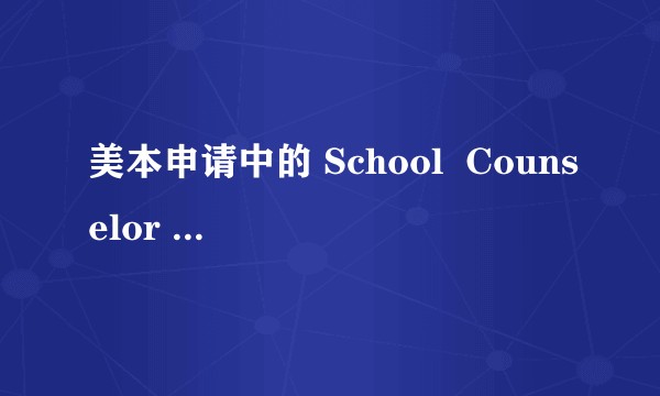 美本申请中的 School  Counselor 是什么样的存在？