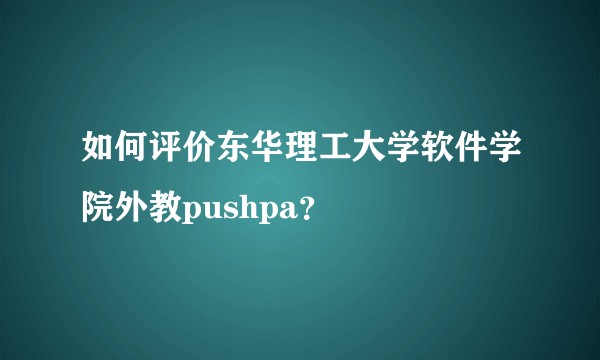 如何评价东华理工大学软件学院外教pushpa?