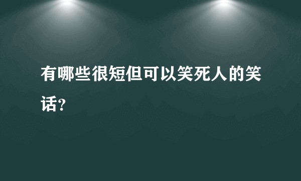 有哪些很短但可以笑死人的笑话？