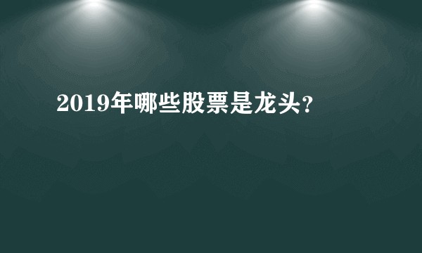 2019年哪些股票是龙头?