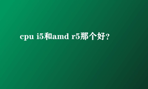 cpu i5和amd r5那个好？