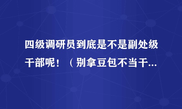 四级调研员到底是不是副处级干部呢！（别拿豆包不当干粮？！）?