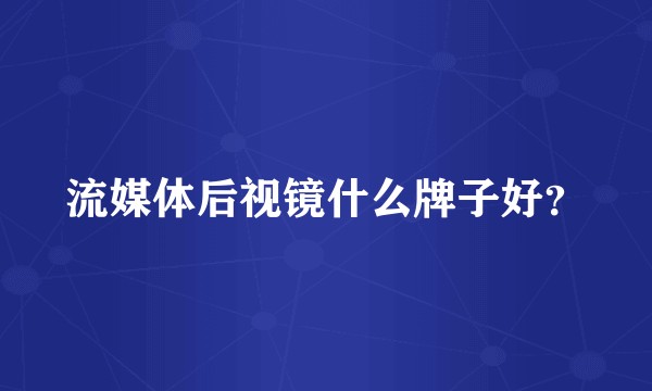 流媒体后视镜什么牌子好?