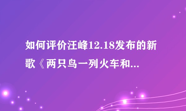 如何评价汪峰12.18发布的新歌《两只鸟一列火车和雨的交响曲》?
