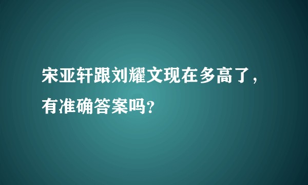 宋亚轩跟刘耀文现在多高了，有准确答案吗？