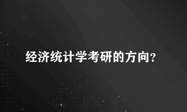 经济统计学考研的方向？