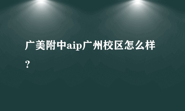 广美附中aip广州校区怎么样？