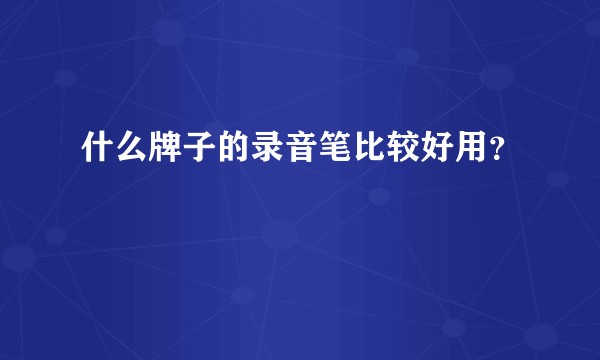 什么牌子的录音笔比较好用？